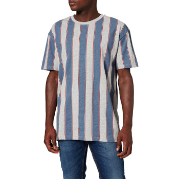 Camisa de hombre estilo aesthetic con rayas verticales color azul