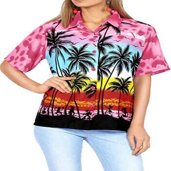 LA LEELA Funky Camisa Hawaiana